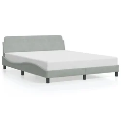 Okvir za krevet Dover svjetlosivi 152x203 cm baršunasti