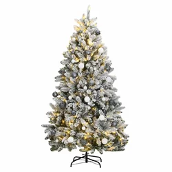 Umjetno božićno drvce 300 LED sa šarkama i kuglicama 210 cm