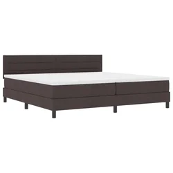 Vidaxl Postelja z vzmetnico z vzmetnico Temno rjava 200 x 200 cm blago