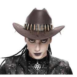 Klobuk DEVIL FASHION - Punk - Brown - AS266