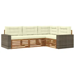 Set vanjskih sofa 4 pcs Prirodna i krem 255,5 x 176,5 x 73 cm