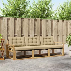 Set vanjskih sofa s jastukom 3 pcs Bijela i bež