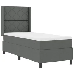 Vidaxl LED Box Spring Postelja Temno siva 80 x 200 cm blago