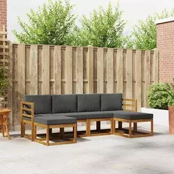 Set vanjskih sofa 6 pcs Prirodna i antracit Konstruirano drvo
