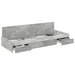 Vidaxl Konstrukcija postelje Betonsko siva 90 x 200 cm Konstruiran les