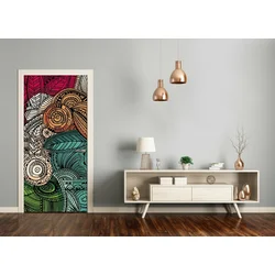 tulup.si Nalepka na vratih Abstraktne perje 75x205 cm