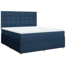 Vidaxl Box spring postelja z vzmetnico modra 180x200 cm blago