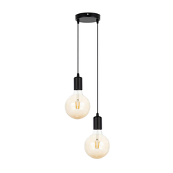 Luster na sajli MIROS 2xE27/60W/230V okrugli, crni