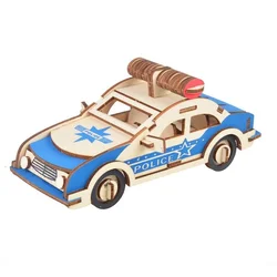 3d drvena slagalica - Policijski automobil
