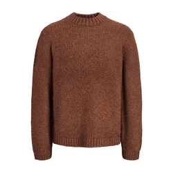 JACK & JONES Pulover JORSALAMANCO pikčasto rjava