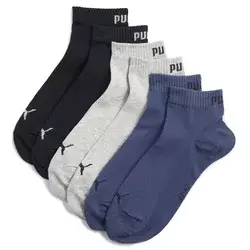 PUMA Quarter Socks Unisex (3-Pack), Clothing, Navy/Grey/Nightshadow Blue, 47-49