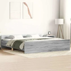 Okvir kreveta s uzglavljem i podnožjem boja hrasta 200x200 cm
