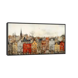 Canvas Slika na platnu Gradski Rapsodija, Sa ramom, 120 x 60 cm, Crni