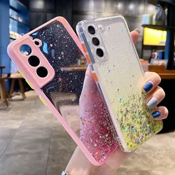 Maska za Samsung A14 4G/ A145R/ A14 5G/ A146B Frame Glitter bela