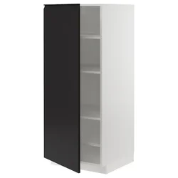 METOD Visoki element s policama, bela/Upplöv boja antracita, mat, 60x60x140 cm