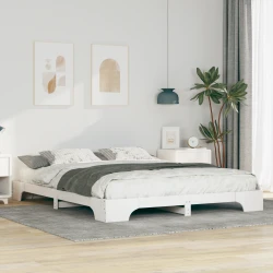 vidaXL Posteljni okvir Bela 160 x 220 cm Trdna borovina