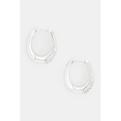Srebrni uhani Tom Wood Liz Hoops Pave