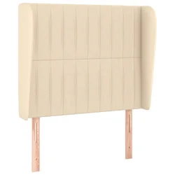 Vidaxl Vzglavje z ušesi krem 103x23x118/128 cm blago