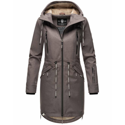 Marikoo Racquellee Veste softshell Parka Veste de transition Veste de pluie avec capuche pour femmes Anthracite XS