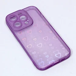 Maska za telefon Heart Color IMD za iPhone 14 Pro 6.1 ljubičasta