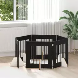 Vrata za pse s postoljem 6 pcs Crni hrast 60 x 60 cm