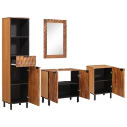 Setovi za kupaonicu 4 pcs Acacia smeđi finiš Čvrsto drvo manga