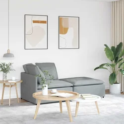 Modularna sofa s podnožjem i jastucima, tkanina, svijetlo siva