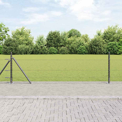 Heksagonalna ograda s betonskom osnovom 100 x 0,5 m Siva Mreža
