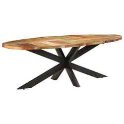 Blagovaonski stol 240 x 100 x 75 cm masivno obnovljeno drvo