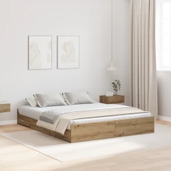 Krevet s ladicama s uzglavljem Umjetnički hrast 150 x 200 cm