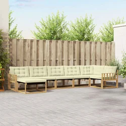 Set vanjskih sofa s jastukom 7 pcs Bijela i krem