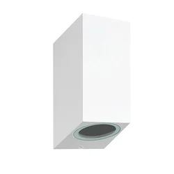 LYNCO Fasadna lampa kocka 2xGU10 bela