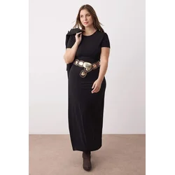 Trendyol Curve Ženska haljina Tbbaw26Ah00060, Crna