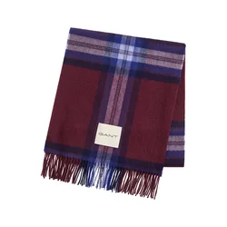 GANT Šal TARTAN mornarska/vinsko rdeča/bela