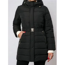Sinsay - Duga puffer jakna s kapuljačom - crno