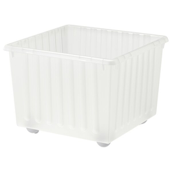VESSLA Kutija za odlaganje na točkiće, bela, 39x39 cmPrikaži specifikacije mera
