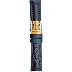 Kožni kaiš Diloy 18mm DIL374.1.6 Crni sa crvenim štepom