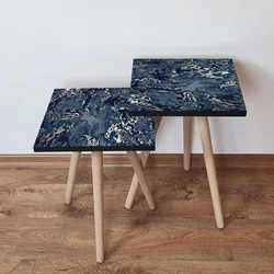 Hanah Home Set klub stočića 2Shp278, 2 komada, Tamnoplavi
