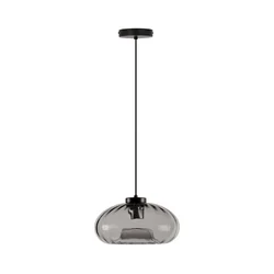 Osram - Luster na sajli DECOR SMOKE 1xE27/12W/230V prečnik 28 cm crna/zadimljeno siva