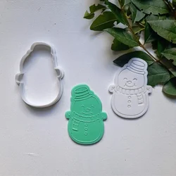 KREATIVNI SLATKIŠI Modla za kolače i ukrase Sneško, Reljefna, 6 cm, Bela