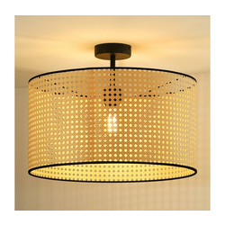 Duolla - Plafonski luster ROLLER RATTAN 1xE27/15W/230V prečnik 45 cm bež/crna