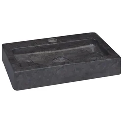 Zidni umivaonik crni 38 x 24 x 6,5 cm mramorni