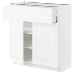 METOD / MAXIMERA Podni element s fiokom/2 vrata, bela Enköping/bela im. drveta, 80x37 cm