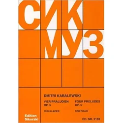 KABALEWSKI:4 PRELUDES OP.5 FOR PIANO
