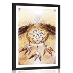 Plakat s paspartujem indijanski lovilec sanj - 40x60 white
