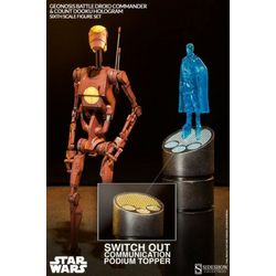 Star Wars Action Figure 1/6 Geonosis Battle Droid Commander & Count Dooku Hologram 30 cm ( SS1002852 )