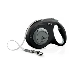 Flexi povodec Select trak S/M, črno-siv - 7 m