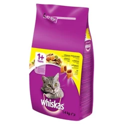 WHISKAS Suva hrana za odrasle mačke sa ukusom piletine, 1.4kg