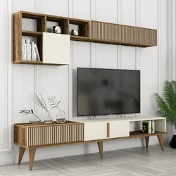 Hanah Home Milan TV TV polica, Braon-Bela