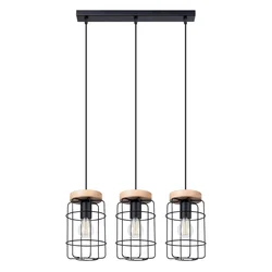 Sollux SL.1264 - Luster na sajli GOTTO 3xE27/15W/230V crna